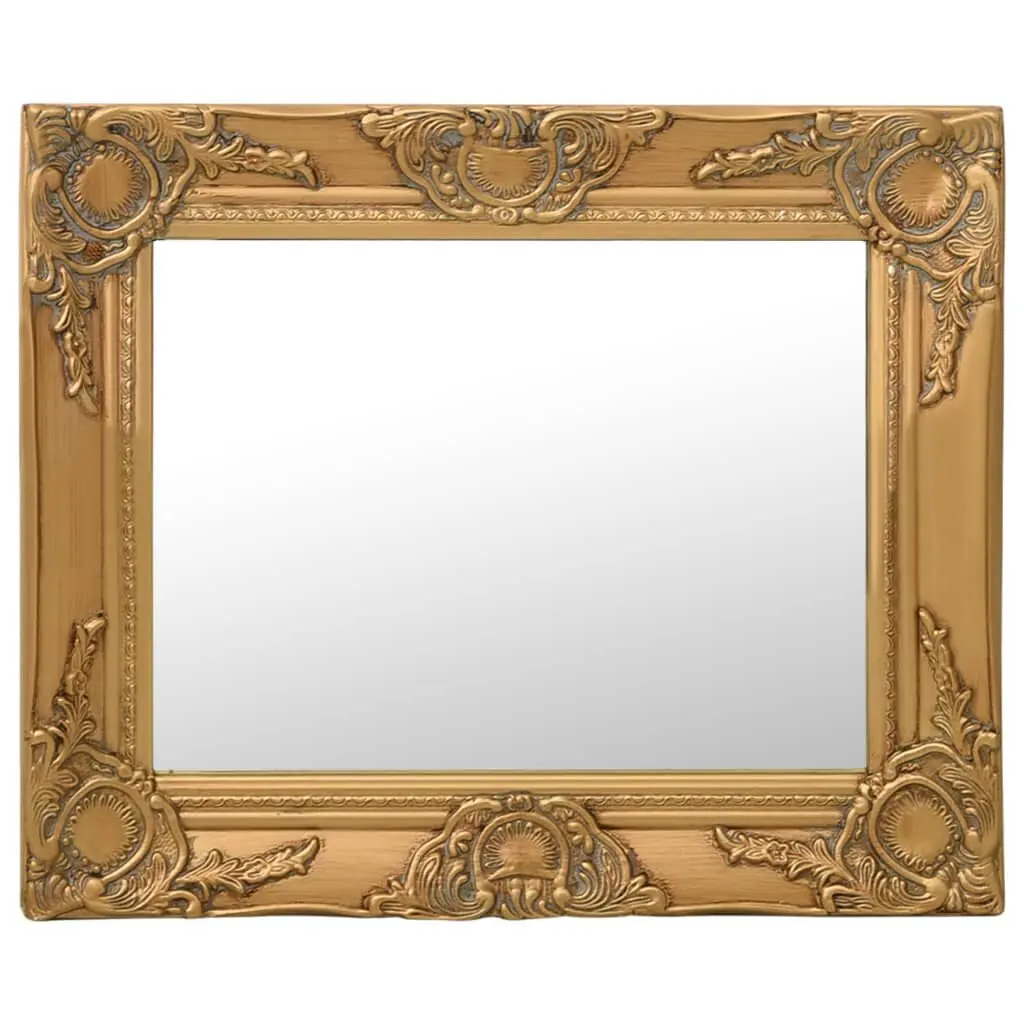 Wall Mirror Baroque Style 19.7x15.7 Inches Gold Decorative Mirror