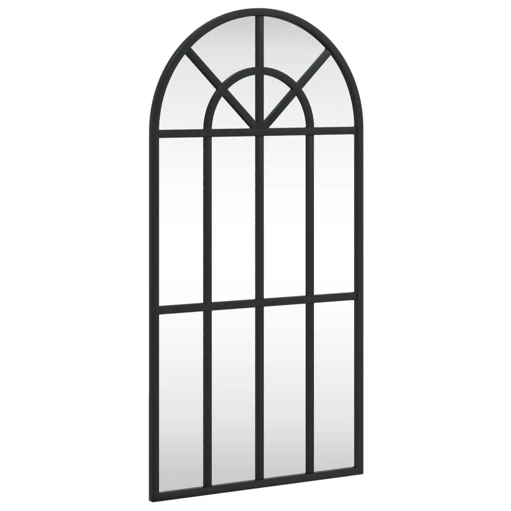 Wall Mirror Black 11.8x23.6 Inches Arch Iron Frame Decorative Mirror Living Room or Bedroom