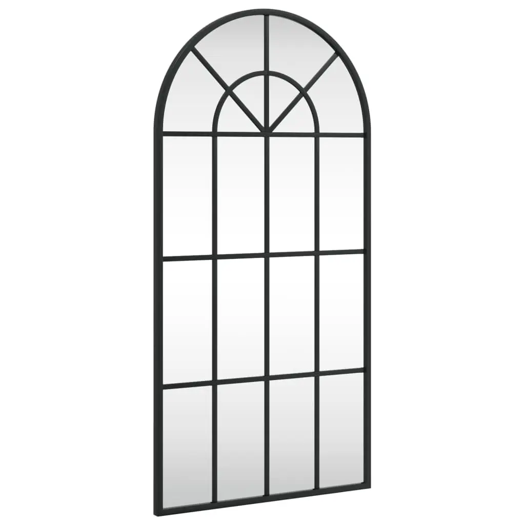 Wall Mirror Black 15.7x31.5 Inches Arch Iron Frame Decorative Mirror Living Room or Bedroom
