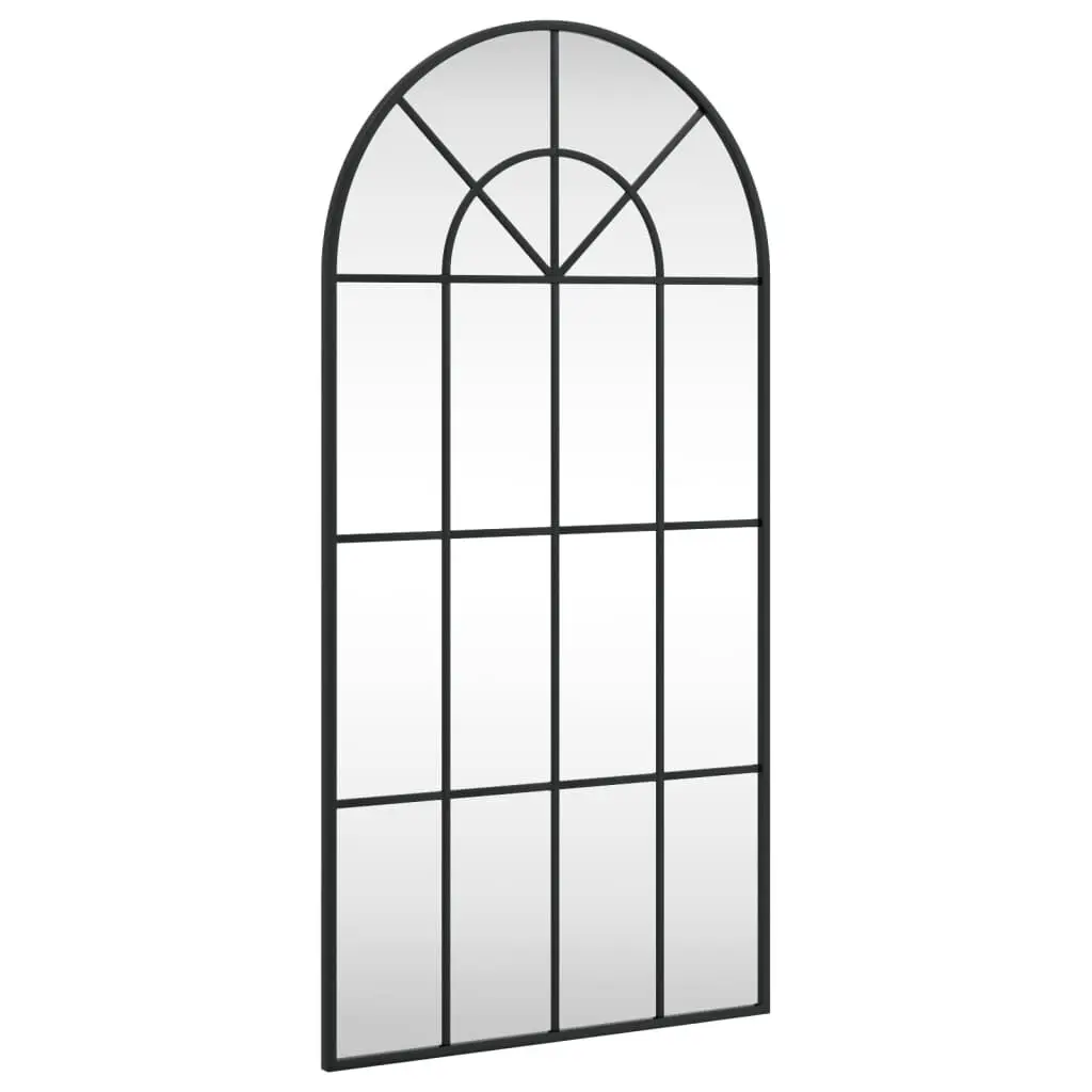 Wall Mirror Black 19.7x39.4 Inches Arch Iron Frame Decorative Mirror Living Room or Bedroom
