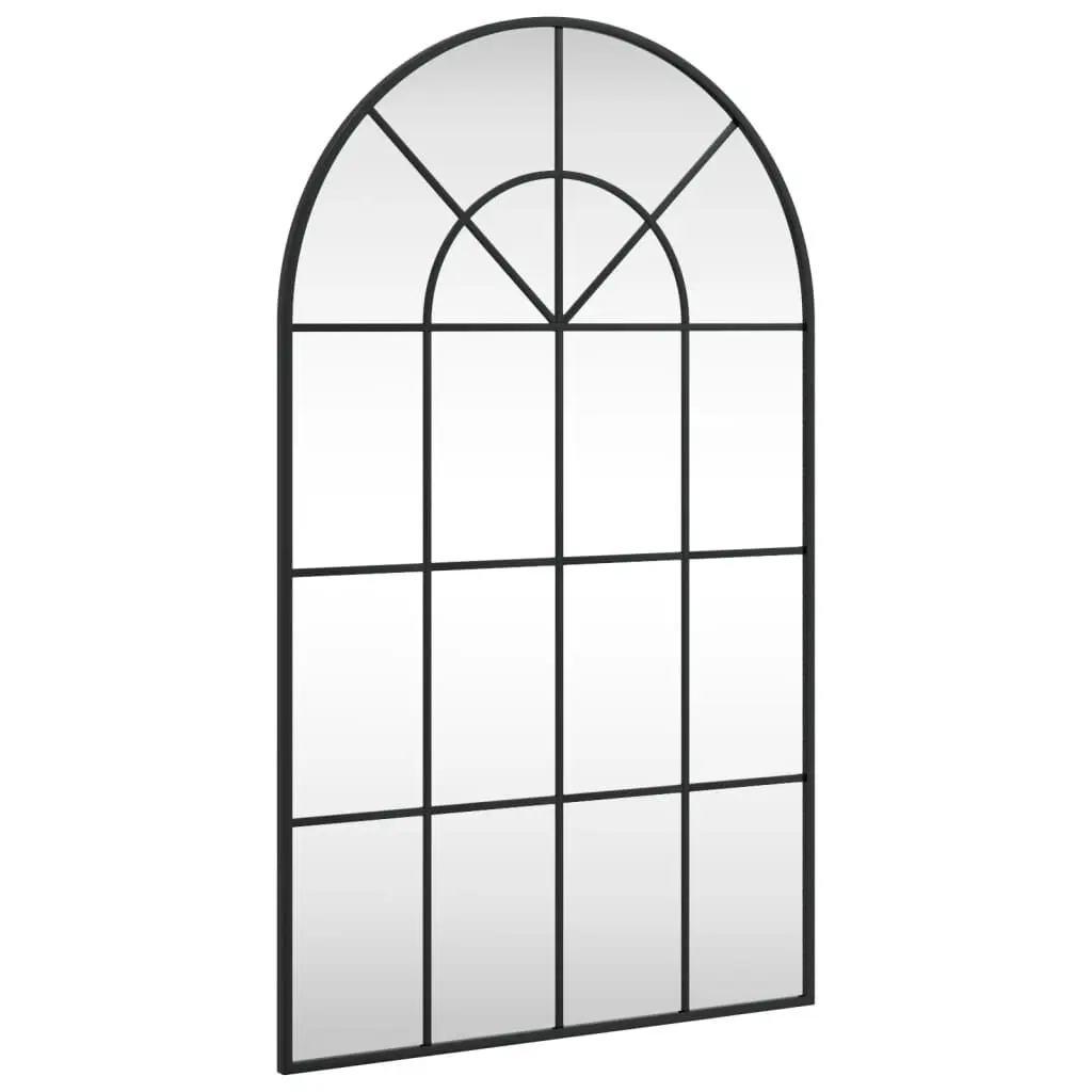 Wall Mirror Black 23.6x39.4 Inches Arch Iron Frame Decorative Mirror Living Room or Bedroom