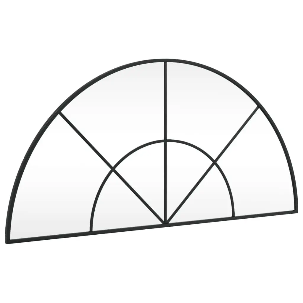 Wall Mirror Black 39.4x19.7 Inches Arch Iron Frame Decorative Mirror