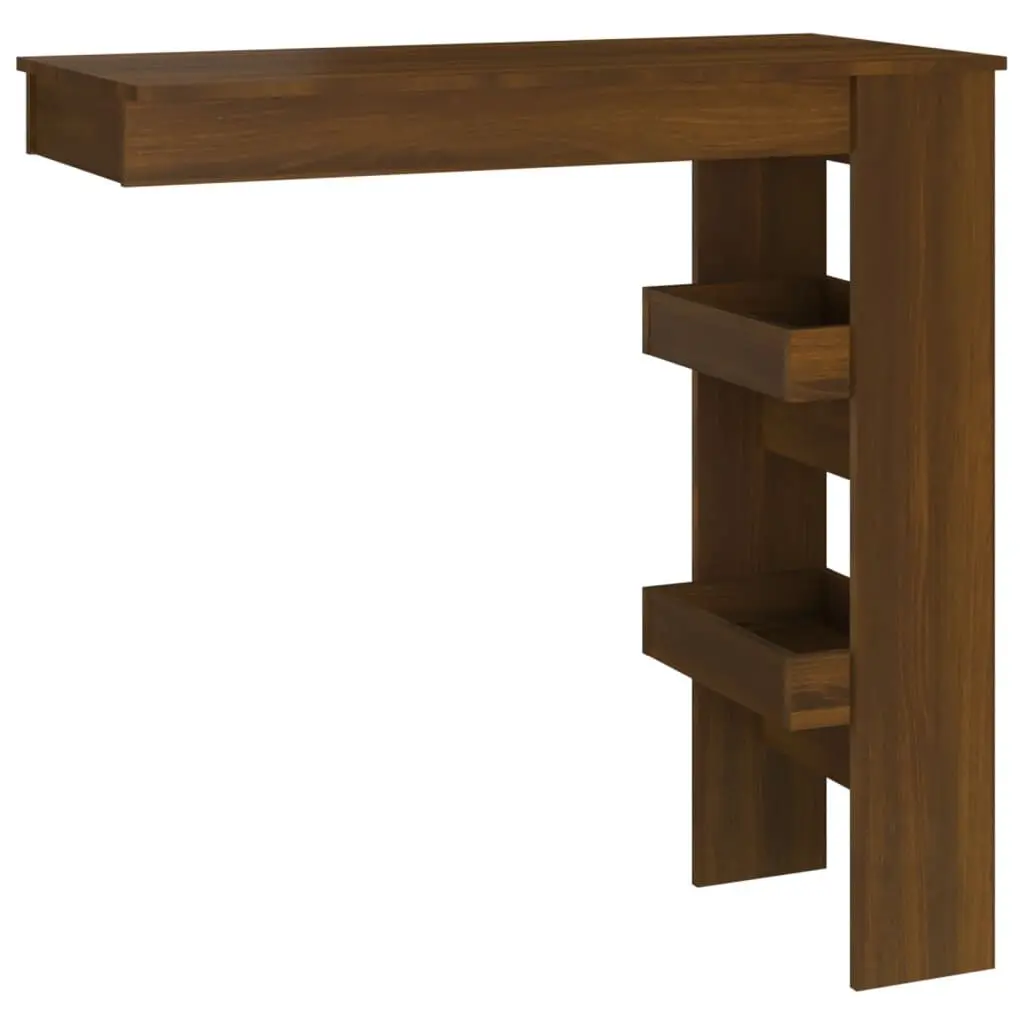 Wall Bar Table Brown Oak 40.2x17.7x40.7 Inches Engineered Wood Floating Shelf