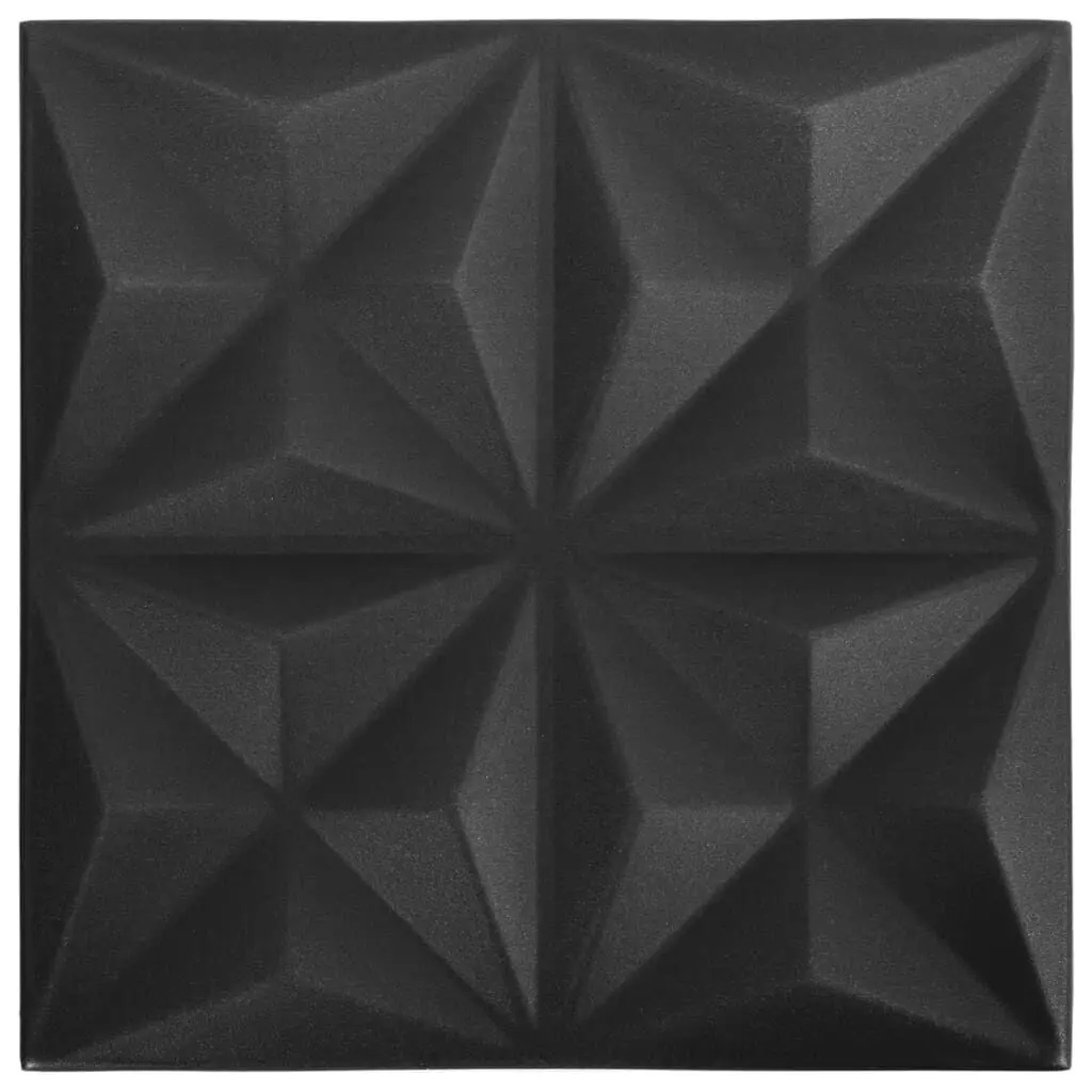 48 Pack Origami Black 3D Wall Panels 19.7x19.7 Inches Premium Wall Decor