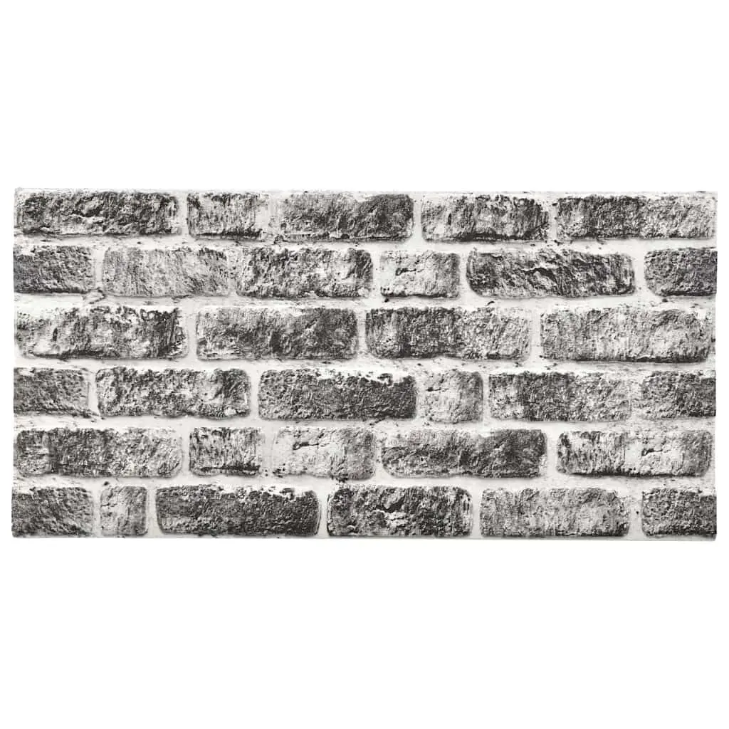 3D Wall Panels Dark Gray Brick Design 10 Pieces EPS Decorative Panels