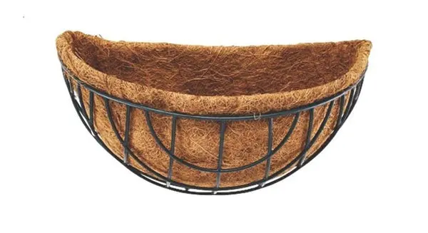Landscapers Select GB-4315-3L Wall Mount Planter Coconut 14 Inch Matt Black