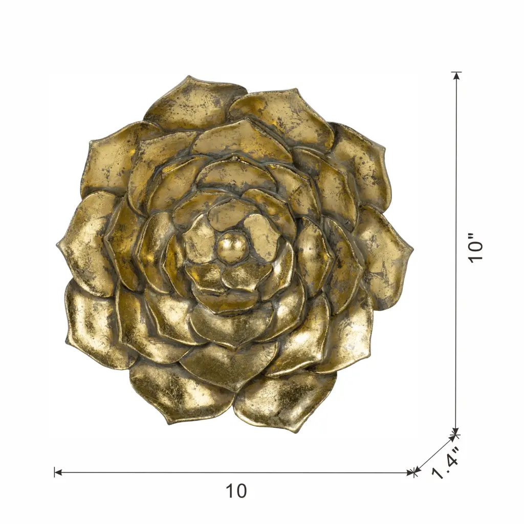 D10X1.4 Inch Succulent Wall Plaque Precious Metal Resin Home Decor w2078