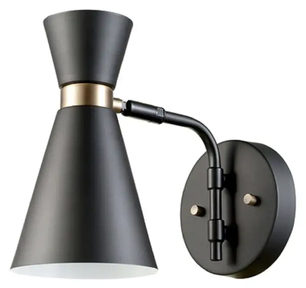 Globe Electric 65855 Wall Sconce Black Finish Indoor Outdoor Light Fixture