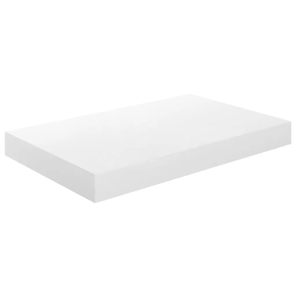 Floating Wall Shelf High Gloss White 15.7x9.1x1.5 Inches MDF Modern Home Decor