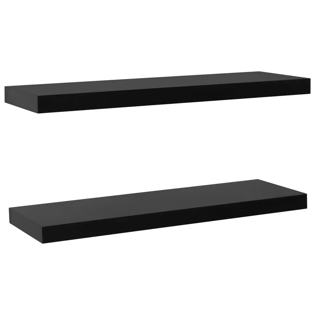 Floating Wall Shelves 2 Pack Black 39.4x7.9x1.5 Inches Modern Storage