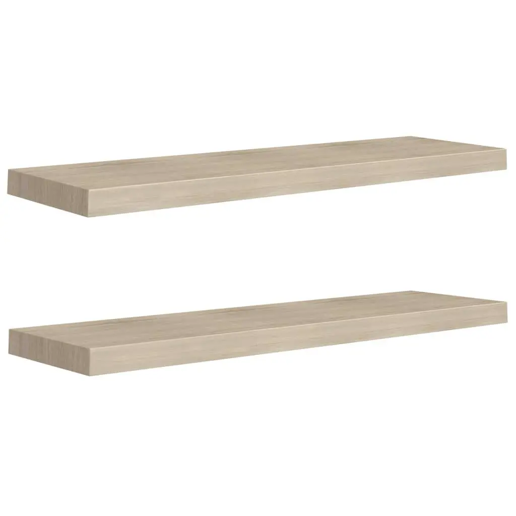 Floating Wall Shelves 2 Pack Oak 35.4x9.3x1.5 Inch MDF Modern Wall Storage