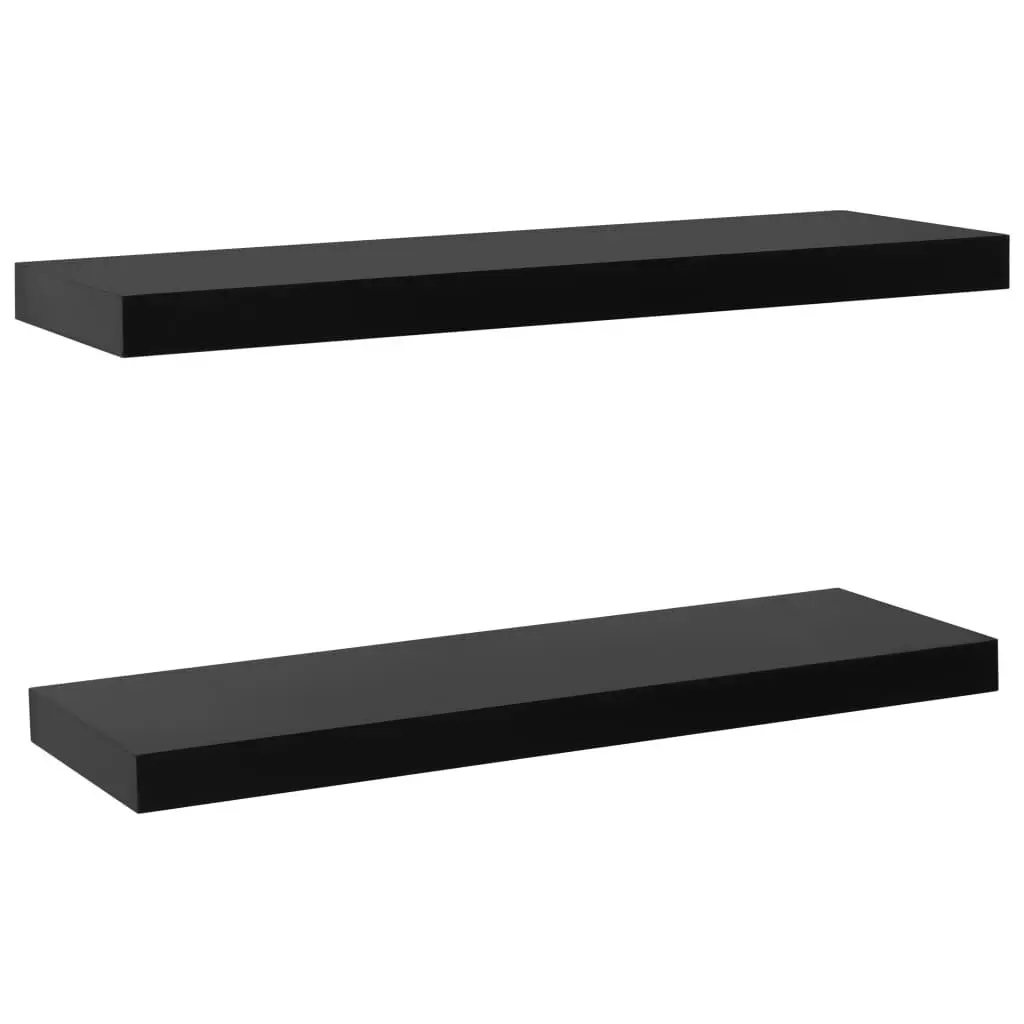 Floating Wall Shelves 2 pcs Black 31.5x7.9x1.5 Inches Modern Home Decor