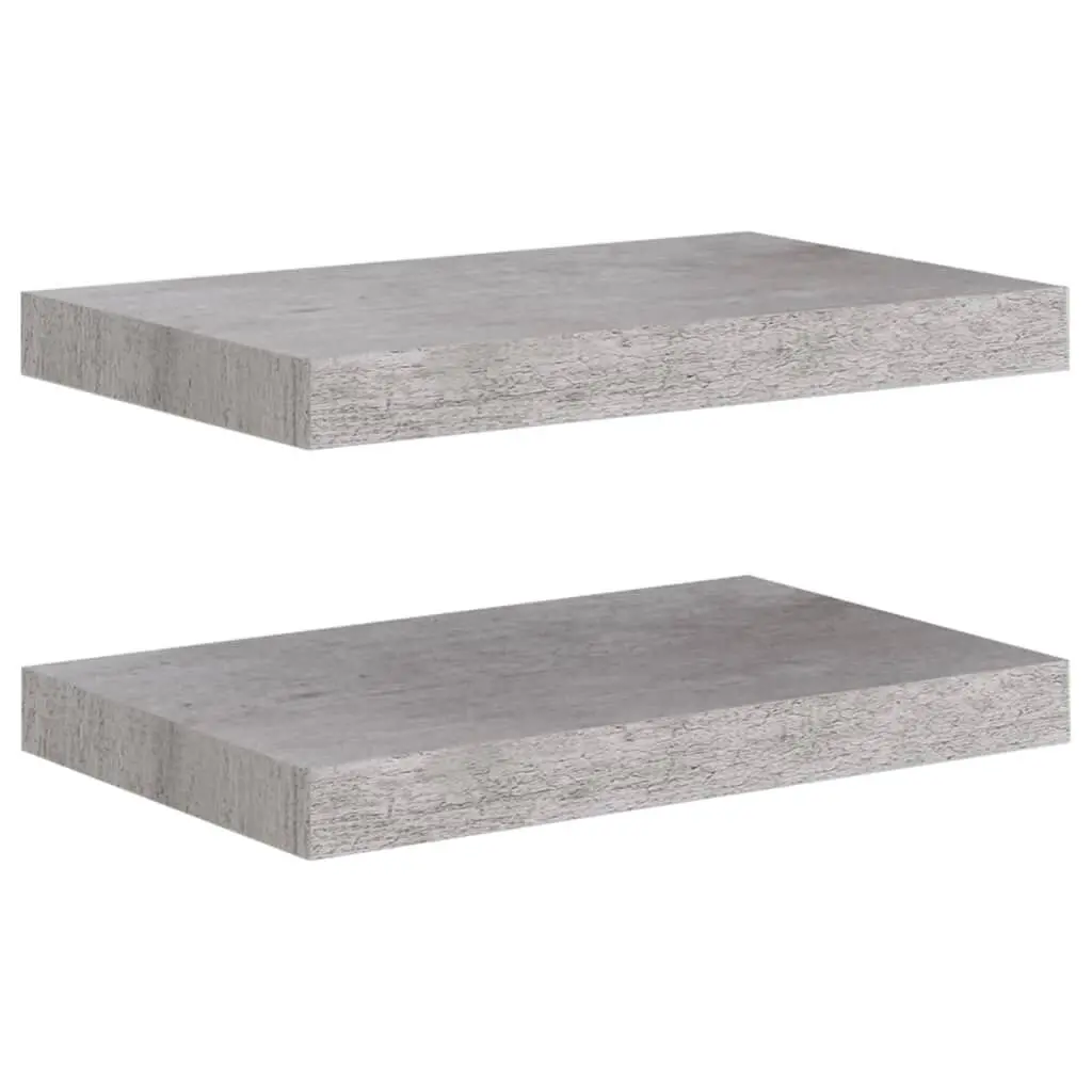Floating Wall Shelves 2 pcs Concrete Gray 15.7x9.1 Inches MDF Shelving