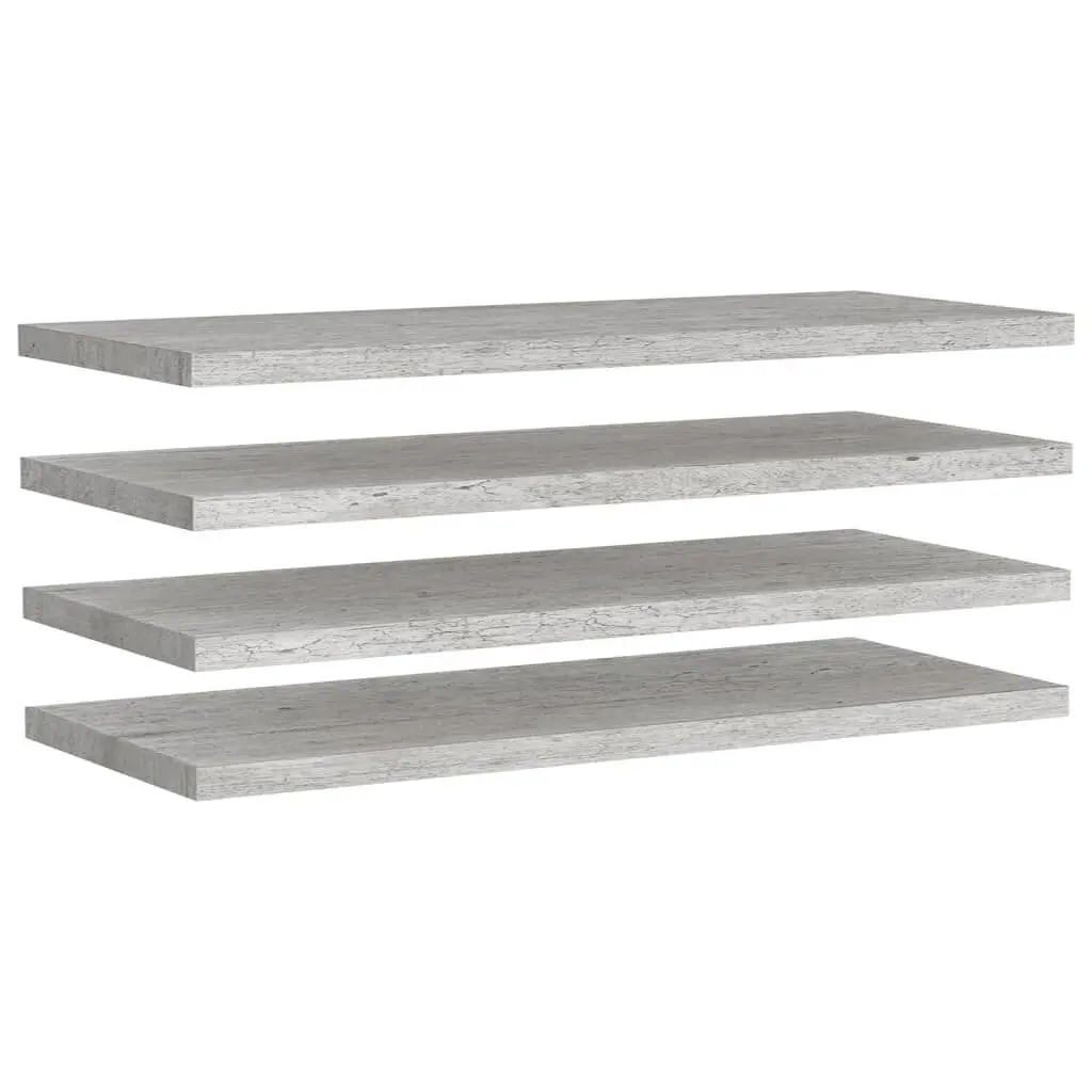 Floating Wall Shelves 4 pcs Concrete Gray 35.4x9.3x1.5 Inches MDF