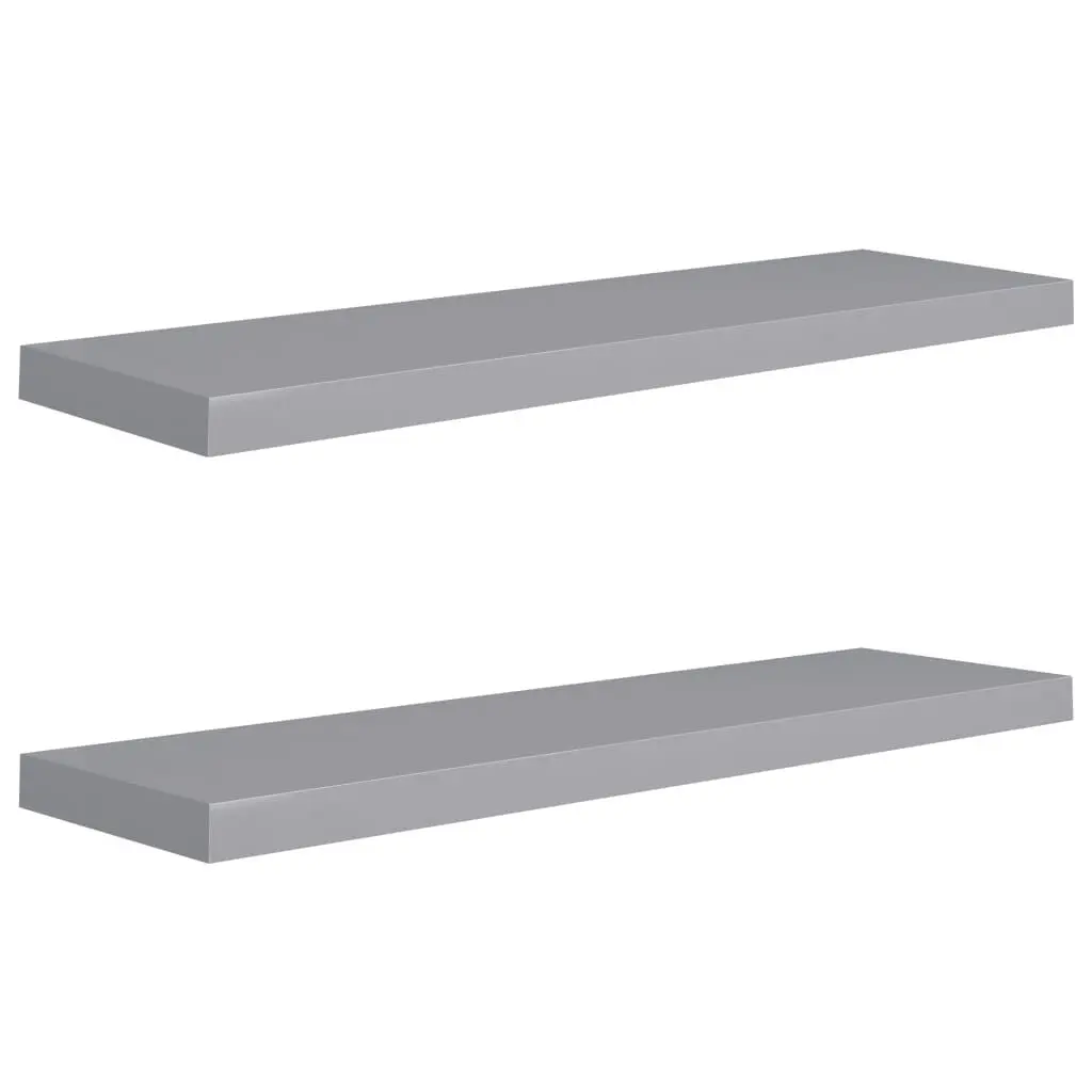 Floating Wall Shelves 2 pcs Gray 35.4x9.3x1.5 Inch MDF Modern Storage