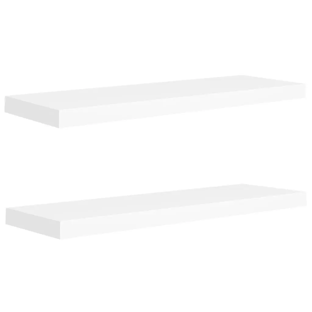 Floating Wall Shelves 2 pcs White 31.5x9.3x1.5 Inches MDF Set