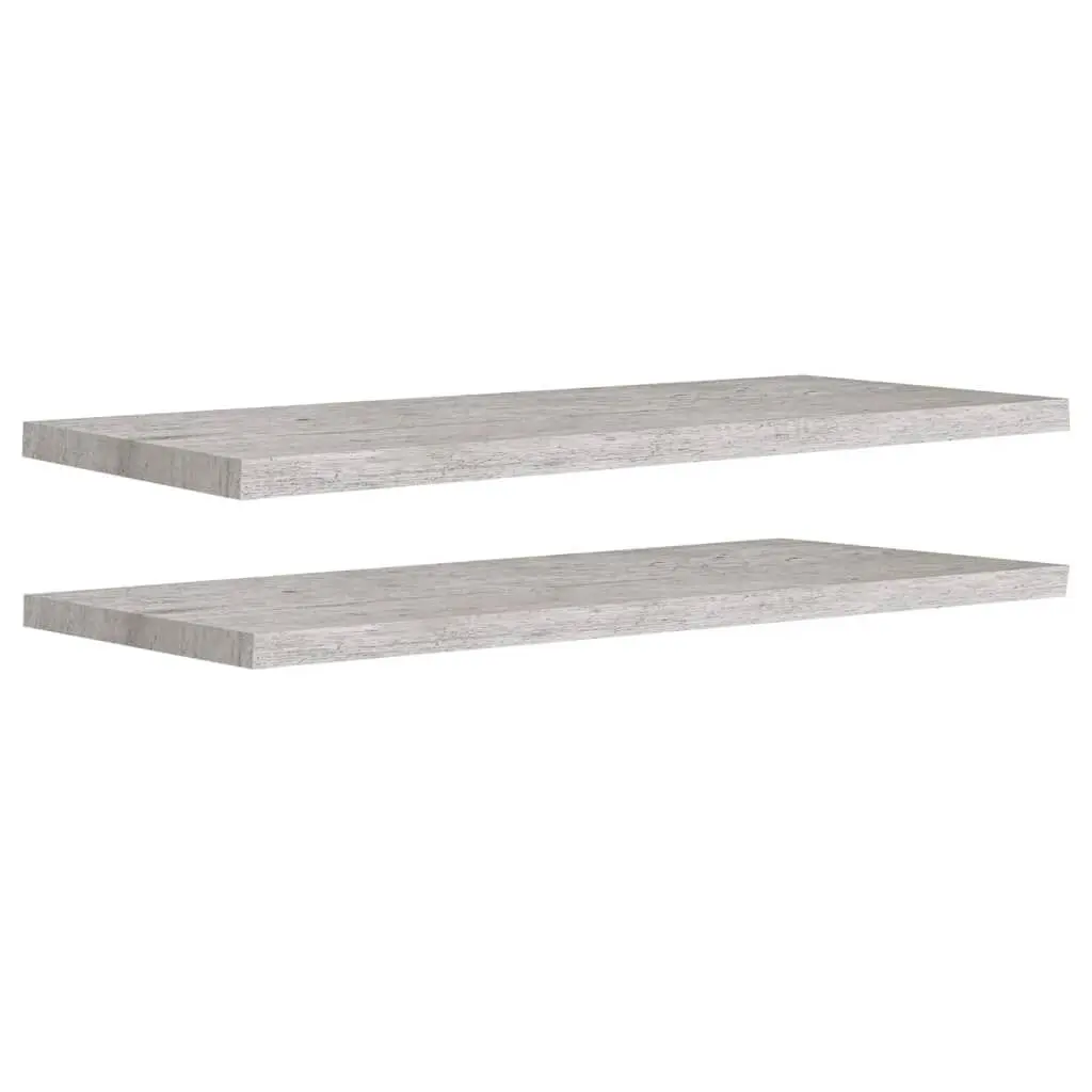 Floating Wall Shelves 2 Pieces Concrete Gray 35.4x9.3x1.5 Inches MDF Modern Decor