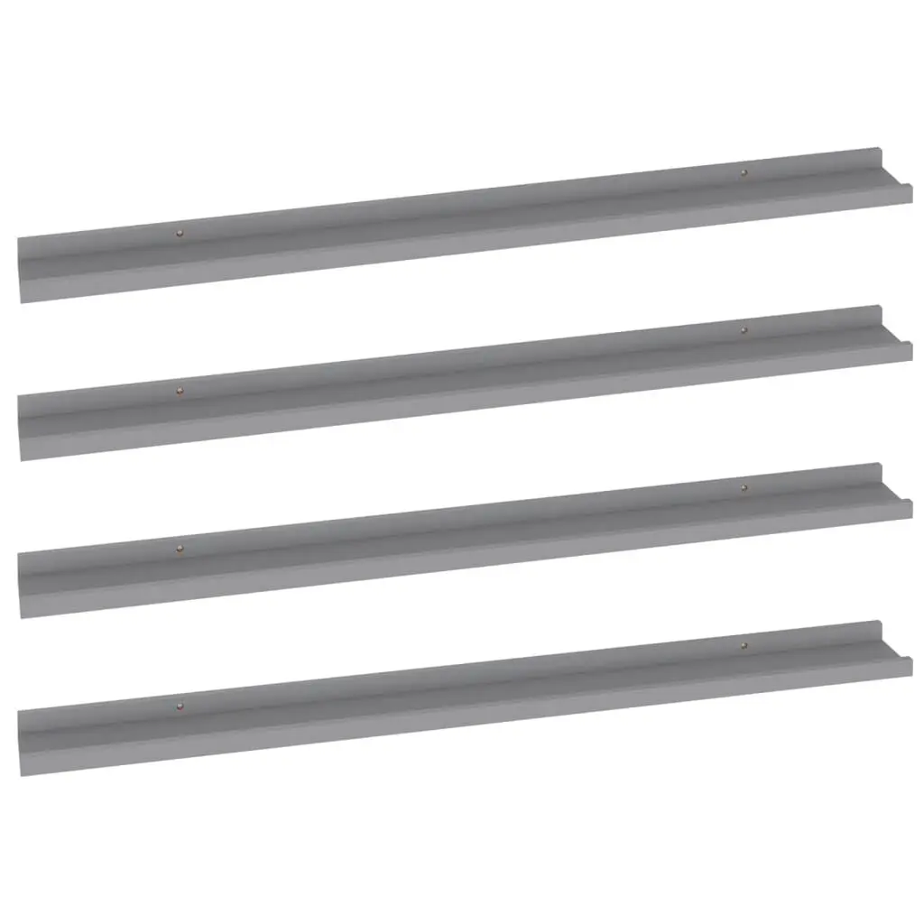 4 Pack Gray Wall Shelves 39.4x3.5x1.2 Inch Modern Display Storage