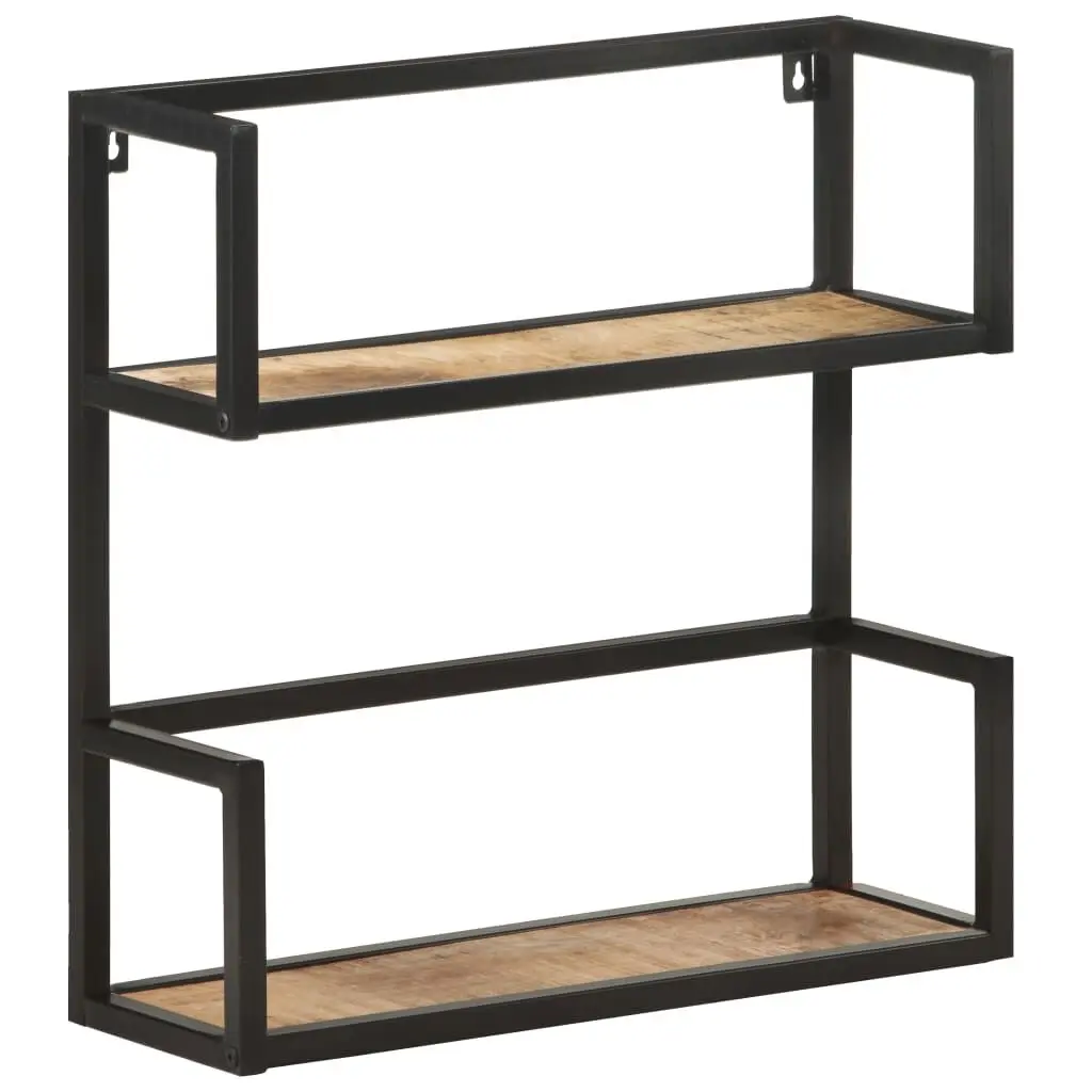 Wall Shelf 23.6x7.9x23.6 Inches Rough Mango Wood Floating Shelf