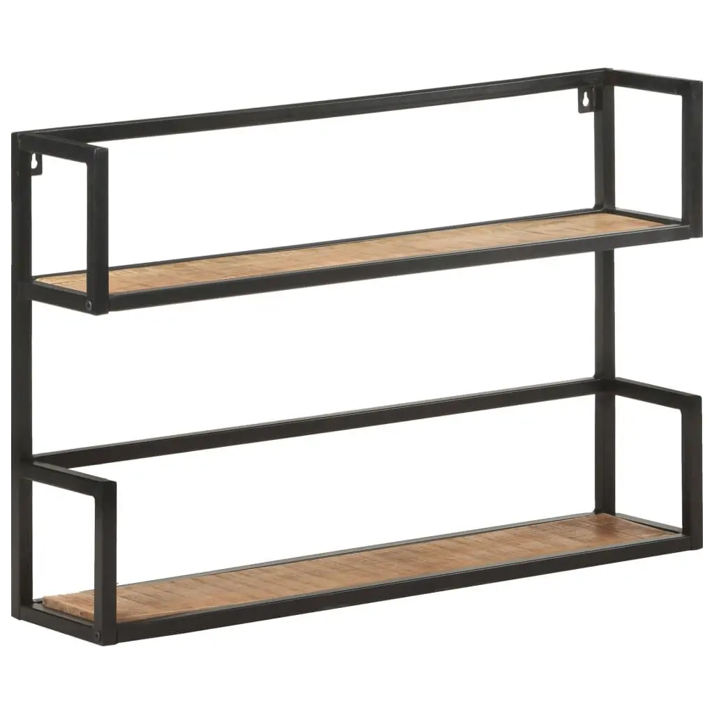 Wall Shelf 31.5x7.9x23.6 Inches Rough Mango Wood Modern Floating Shelf