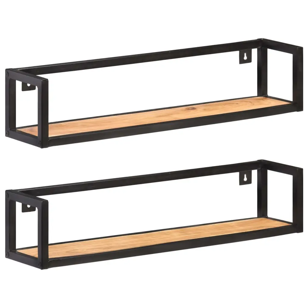 Wall Shelves 2 Pack 31.5 Inches Solid Acacia Wood Modern Floating Shelves