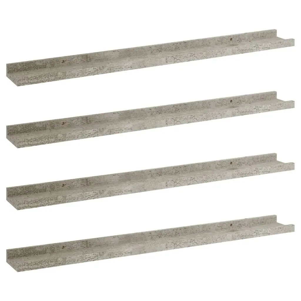 Wall Shelves 4 Pack Concrete Gray 31.5x3.5x1.2 Inches Modern Floating Shelves