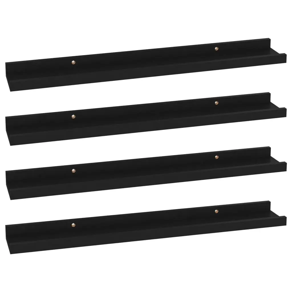 Wall Shelves 4 pcs Black 23.6x3.5x1.2 Inches Modern Floating Shelves