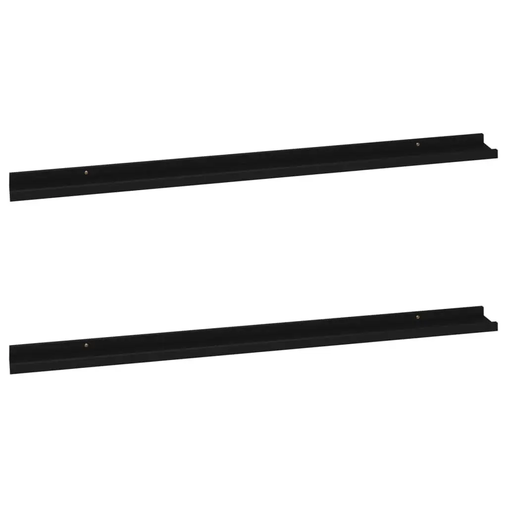 Wall Shelves 2 pcs Black 45.3x3.5x1.2 Inches Large Floating Shelves