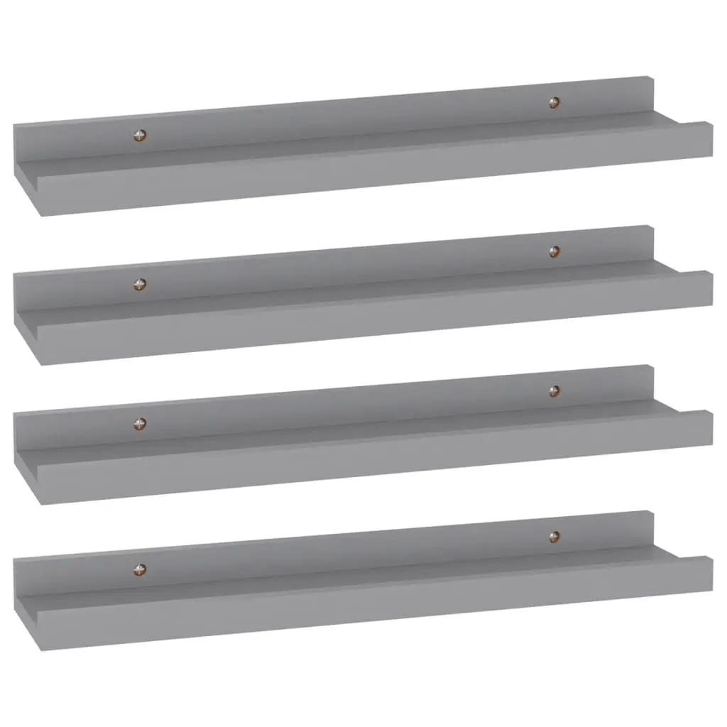 Wall Shelves 4 pcs Gray 15.7x3.5x1.2 Inch Modern Floating Shelves