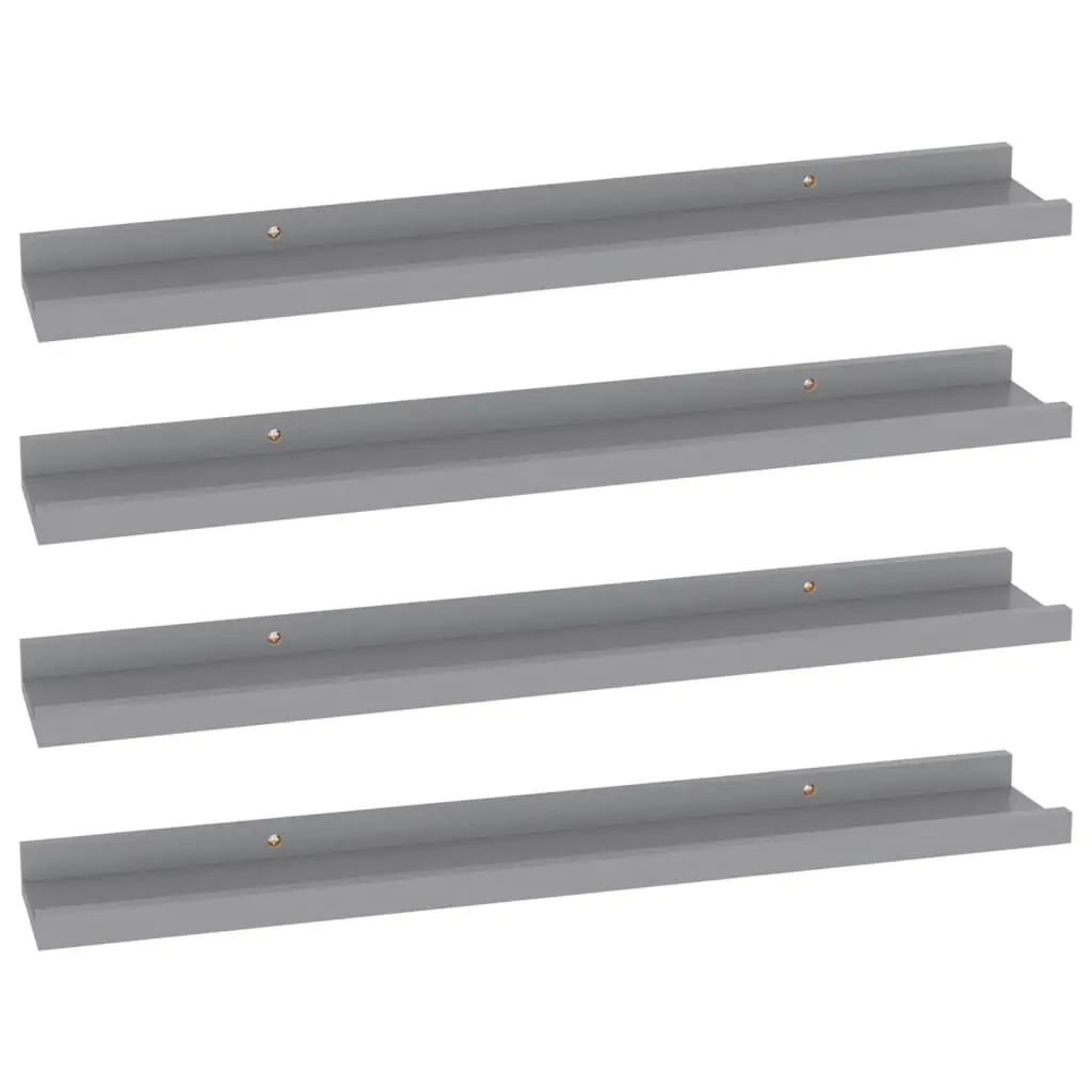 Wall Shelves 4 pcs Gray 23.6x3.5x1.2 Inch Decorative Storage Shelves