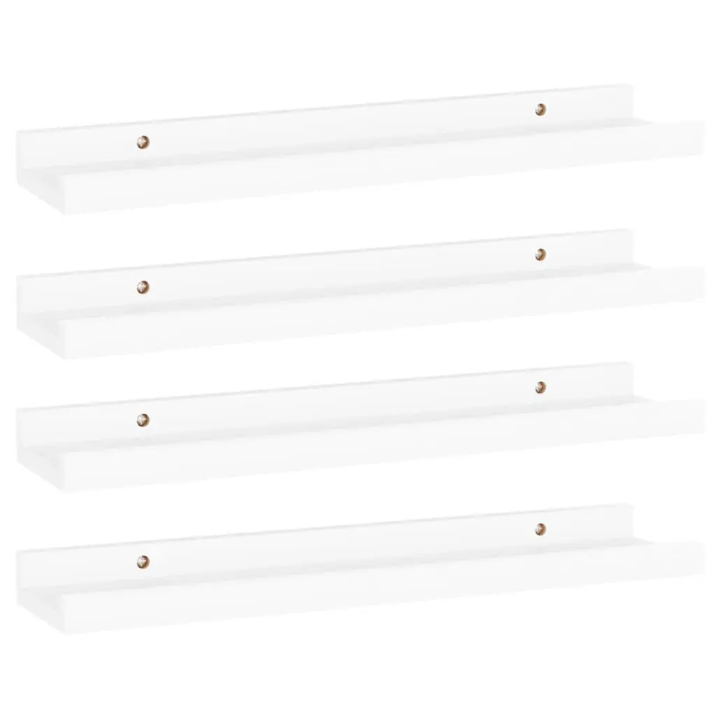 Wall Shelves 4 pcs White 15.7x3.5x1.2 Inches Small Floating Shelves