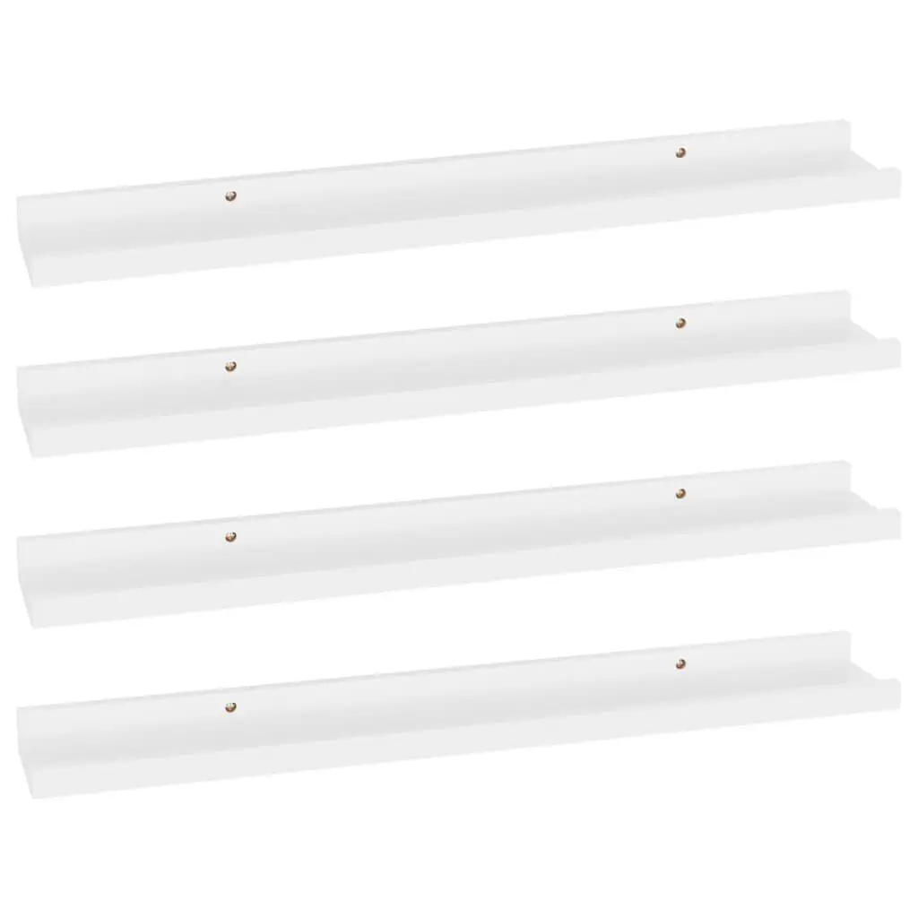 Wall Shelves 4 pcs White 23.6x3.5x1.2 Inches Modern Display Shelves