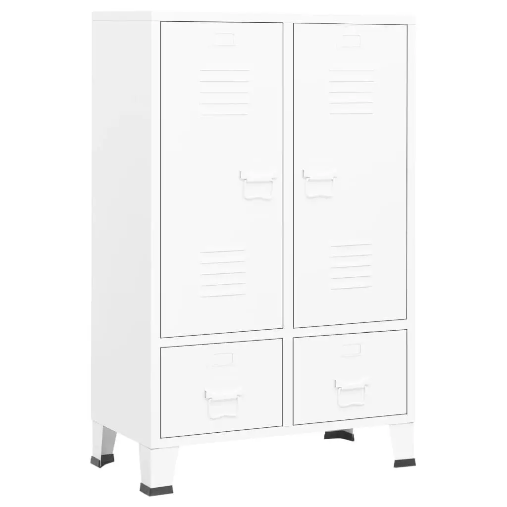 Industrial Wardrobe White 26.4x13.8x42.1 Inches Steel Clothing Storage Cabinet