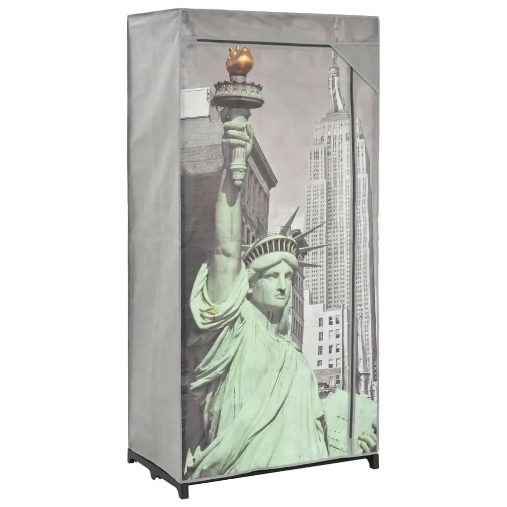 Wardrobe New York 29.5x17.7x63 Inches Fabric Closet Storage