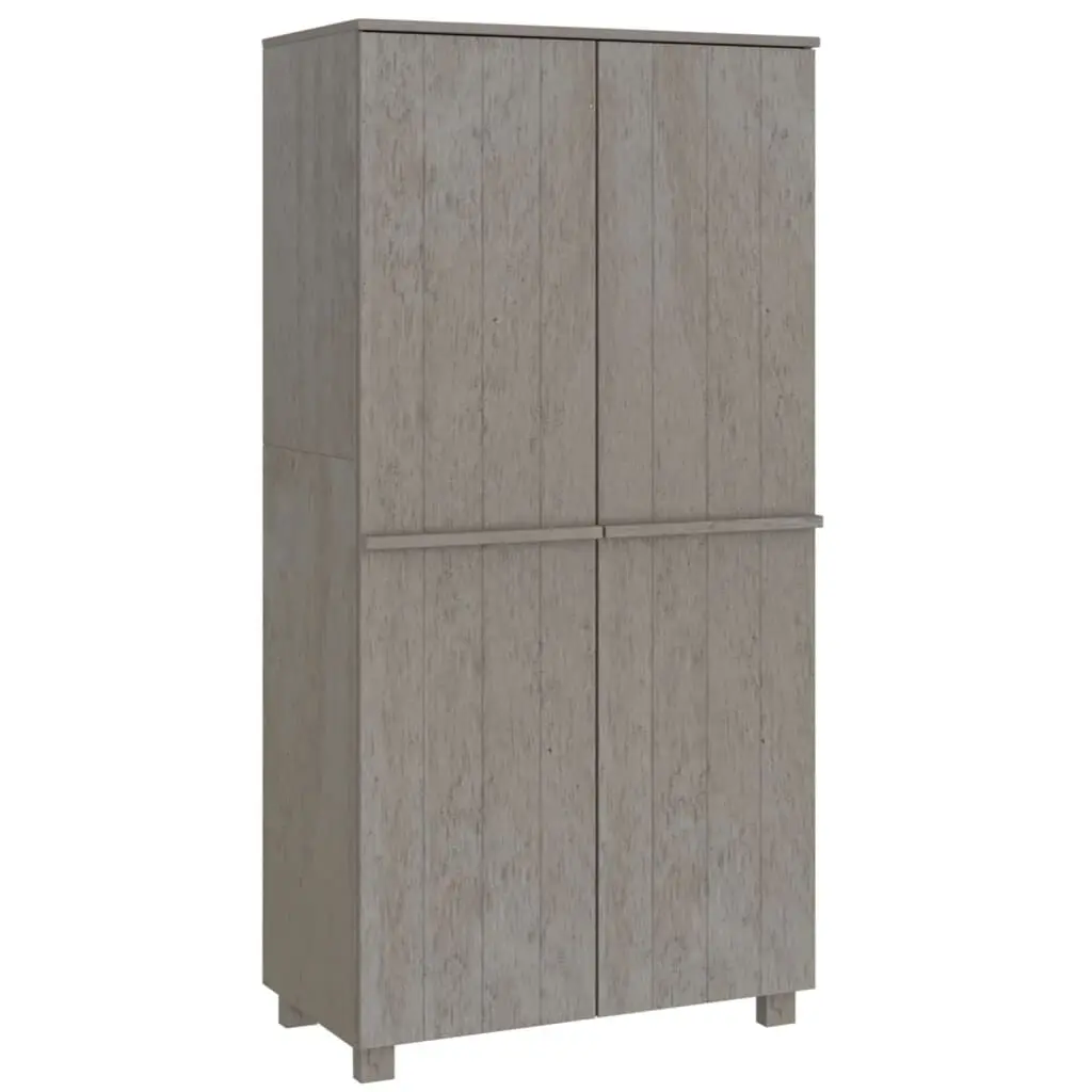 Wardrobe HAMAR Light Gray 35x19.7x70.9 Solid Wood Pine Closet Storage