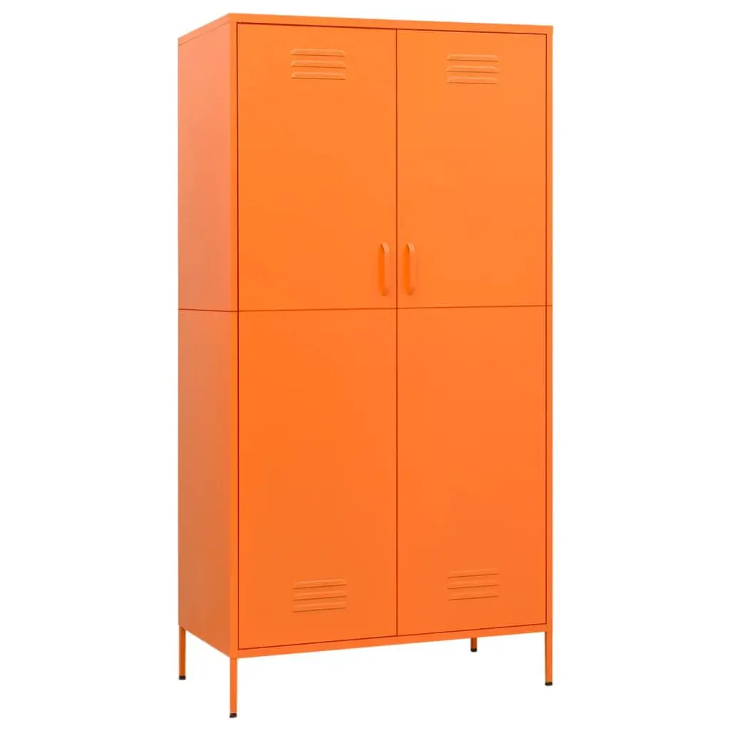 Wardrobe Orange 35.4x19.7x70.9 Inches Steel Modern Closet