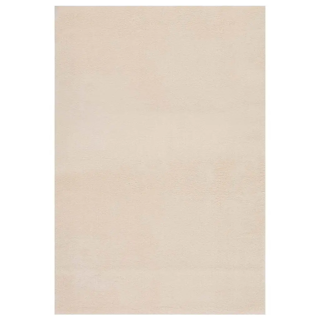 Washable Rug Soft Fluffy Short Pile 63x90.6 Inches Anti Slip Beige Living Room Carpet