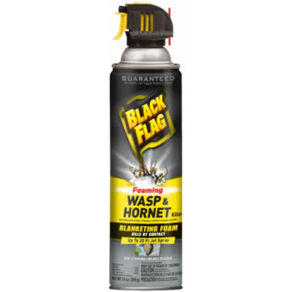 Black Flag Foaming Wasp & Hornet Killer Spray 14 Oz Aerosol - Fast Acting Insecticide