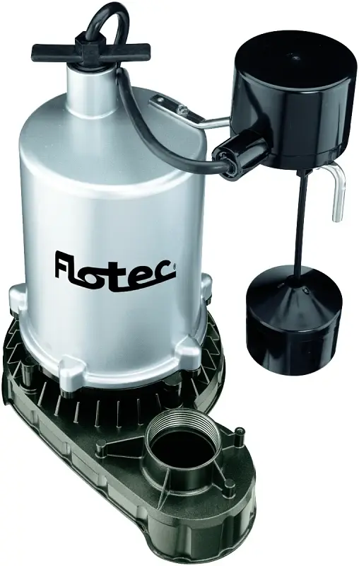 Flotec FPZT7350 Sump Pump, 7.3 , 115 V, 0.5 hp, 1-1/2 Outlet, 23 ft Max Head, 1380 gph, Spelter