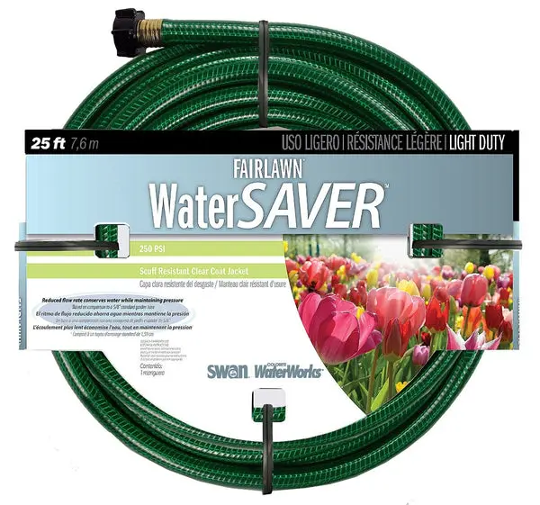 Swan SNFA12025 Fairlawn Water Saver Garden Hose 1/2 Inch x 25 Feet Durable and Lightweight