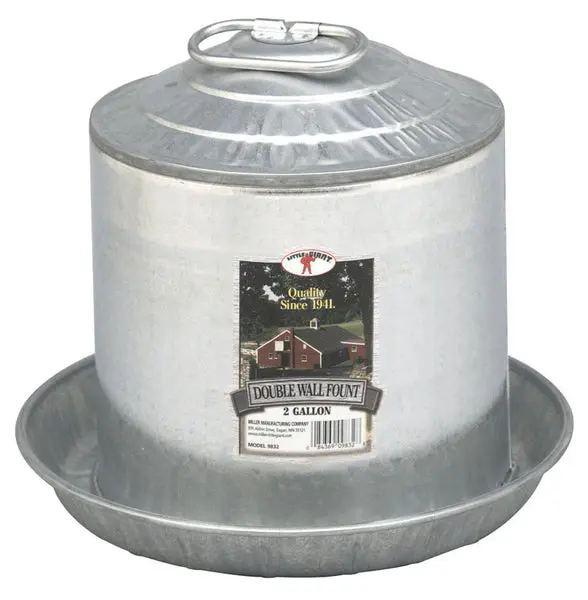 Little Giant 9832 2 Gallon Double Wall Poultry Fountain