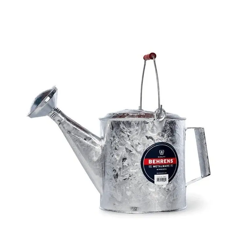 Behrens Metalware Classics 206RH Watering Can, 1.5 gal Can, Chromed, Steel Sage, Hot-Dipped Galvanized