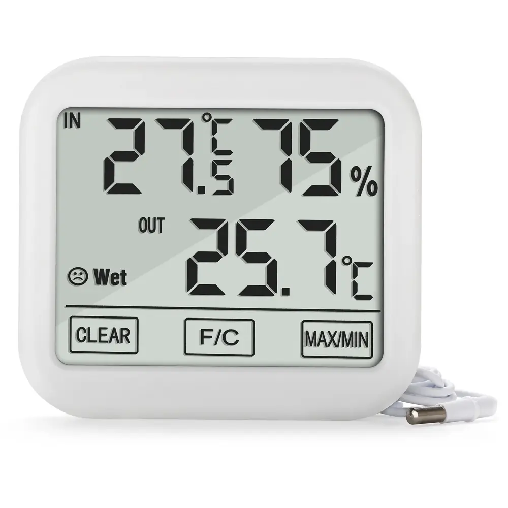 Weather Station Thermometer Hygrometer Indoor Outdoor Temperature Humidity Garden Monitoring