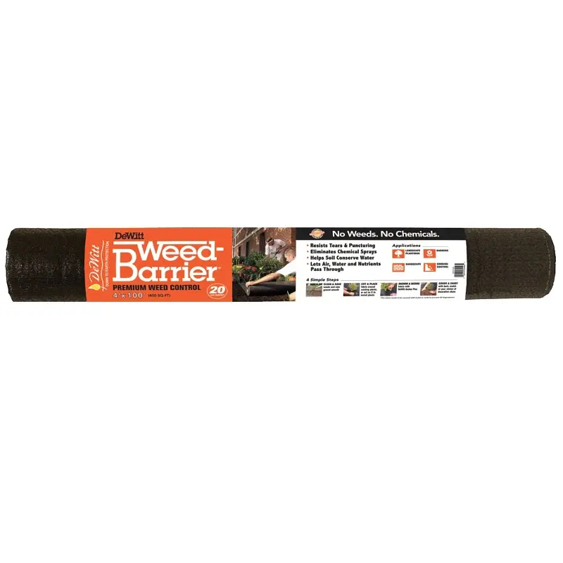 DeWitt DWB194100 Weed Barrier, 100 ft L, 4 ft W, Polyester, Charcoal