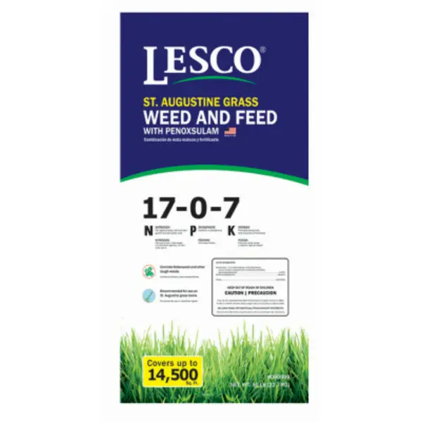 Lesco 090999 St-Augustine Grass Weed and Feed Fertilizer Penoxsulam 17-0-17 50 Lb
