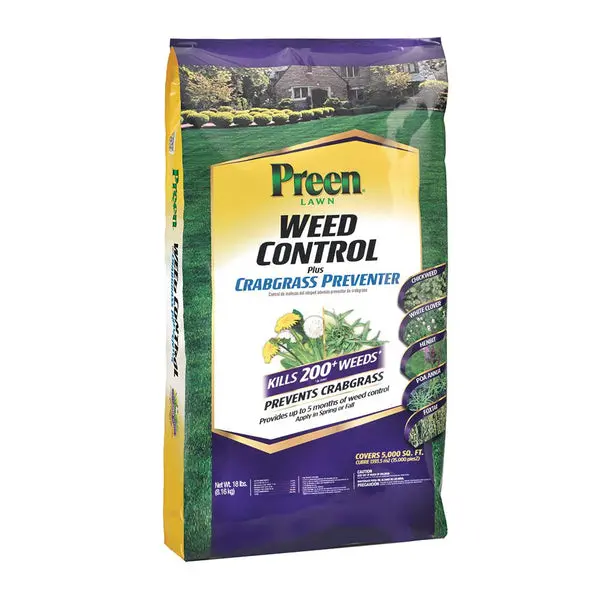 Preen 24-64026 Lawn Weed Control Plus Crabgrass Preventer 18 Lb Covers 5000 Sqft