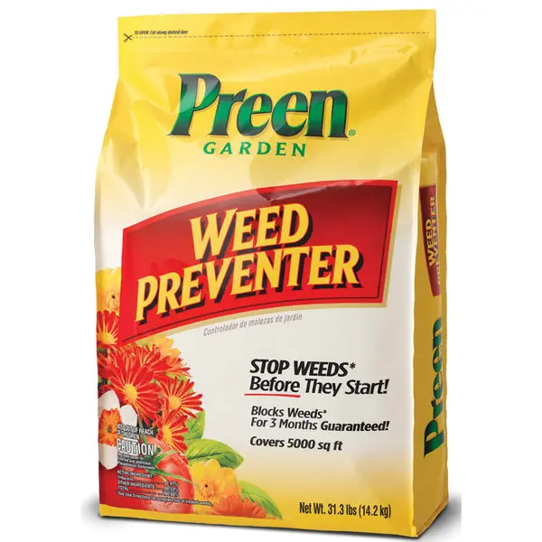 Preen 24-63802 Garden Weed Preventer 31.3 Lbs Covers Up to 5000 Sq.Ft.