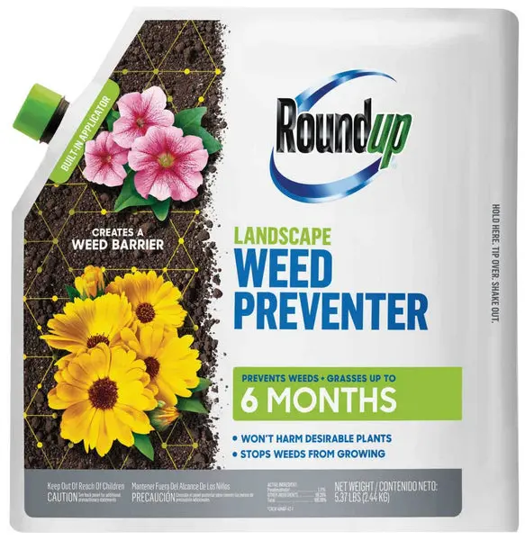 Roundup 5020510 Landscape Weed Preventer 5.4 Lbs Long-Lasting Weed Control