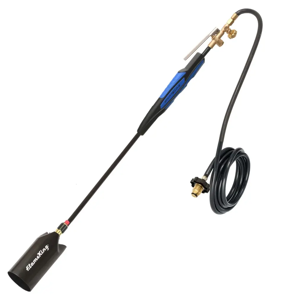 Professional Grade Flame King Sturdy Duty Propane Torch Weed Burner 500,000 BTU Push Button Piezo Ignitor