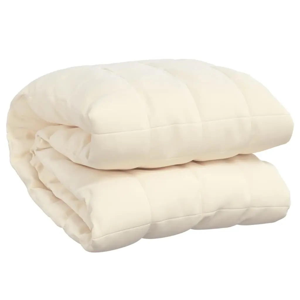Weighted Blanket Light Cream 86.6"x94.5" 24.3 lb Fabric Stress Relief